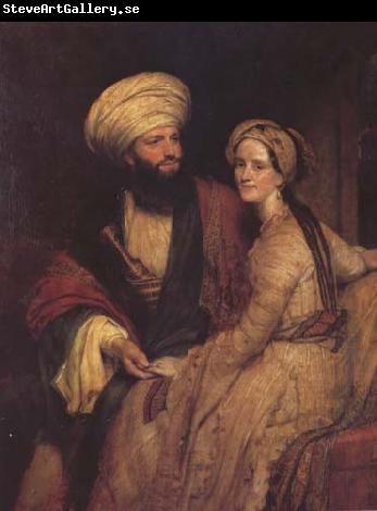 Henry William Pickersgill Portrait of James Silk Buckingham and his Wife in Arab Costume of Baghdad of 1816 (mk32)